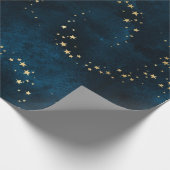 Kerstelegante luxe gouden sterren met blauw cadeaupapier (Hoek)
