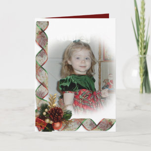 Kerstelegantiekaartgoud en rood Victoriaans Feestdagen Kaart