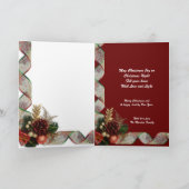 Kerstelegantiekaartgoud en rood Victoriaans Feestdagen Kaart (Binnen)