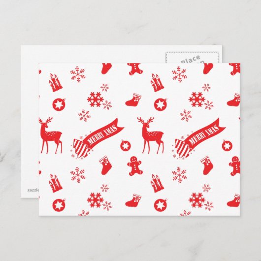 kerstelementen feestdagenkaart (Voorkant / Achterkant)