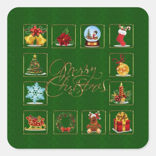 Kerstelementen Groene Sticker (Voorkant)