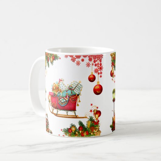 kerstelementen koffiemok (Voorkant links)