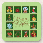 Kerstelementen Lime Green Onderzetter (Voorkant)