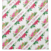 Kerstelementen Merry kerst Douchegordijn (Voorkant)