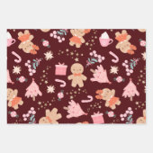 Kerstelementen op Navy Blue Inpakpapier Vel (Voorkant 2)