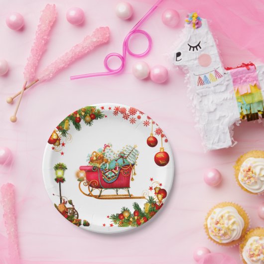 kerstelementen papieren bordje (Feest)