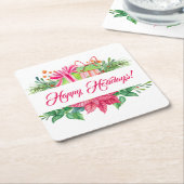 kerstelementen Prettige feestdagen Kartonnen Onderzetters (Schuin)