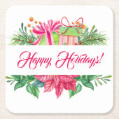 kerstelementen Prettige feestdagen Kartonnen Onderzetters (Voorkant)