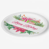 kerstelementen Prettige feestdagen Papieren Bordje (Gekanteld)