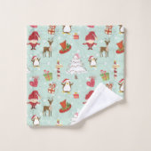 Kerstelementen rendierelven bad handdoek (Wasdoekje)