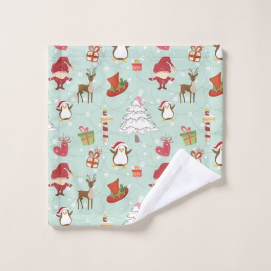 Kerstelementen rendierelven bad handdoek (Wasdoekje)