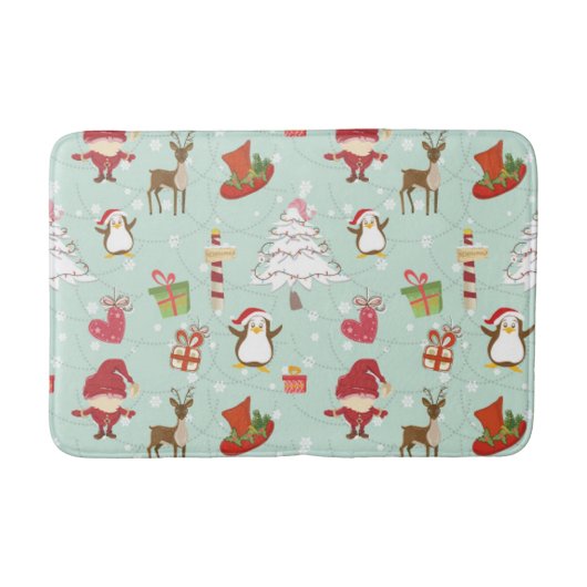 Kerstelementen rendierelven badmat (Voorkant)