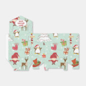 Kerstelementen rendierelven bedankdoosjes (Uitgevouwen)