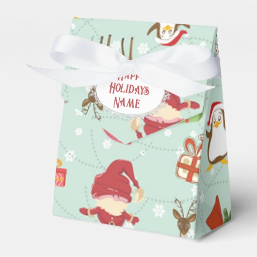 Kerstelementen rendierelven bedankdoosjes (Voorkant Zijde)