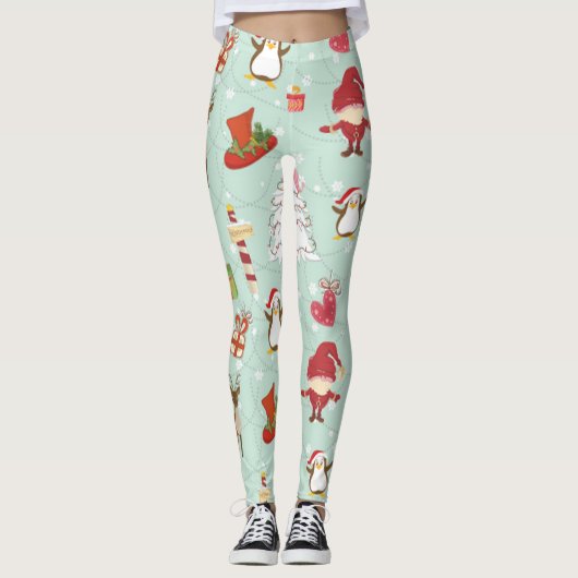 Kerstelementen rendierelven leggings (Voorkant)