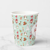 Kerstelementen rendierelven papieren bekers (Voorkant)