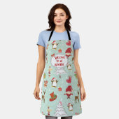 Kerstelementen rendierelven schort (Gedragen)