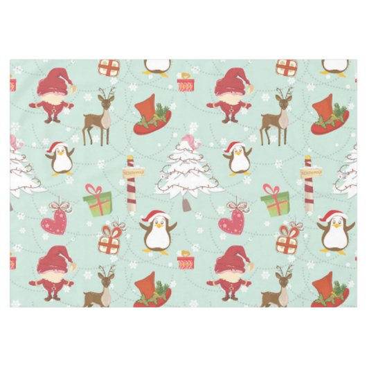 Kerstelementen rendierelven tafelkleed (Voorkant (Horizontaal))
