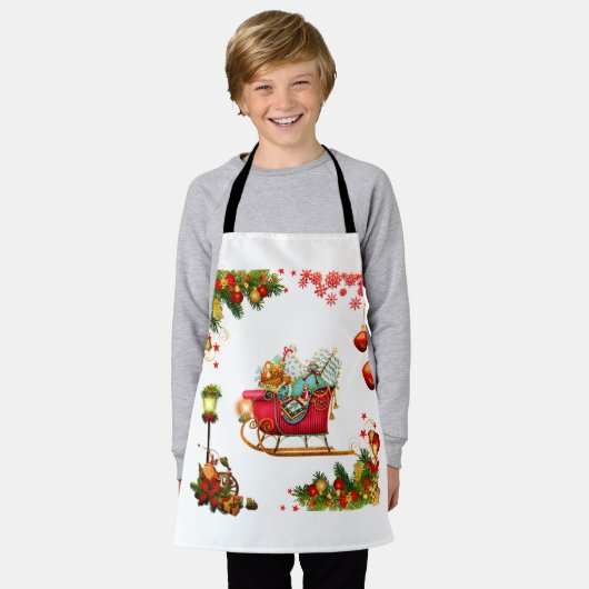 kerstelementen schort (Gedragen)