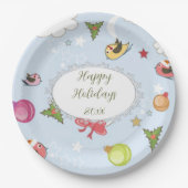 kerstelementen Snowman Paper-Borden Papieren Bordje (Voorkant)