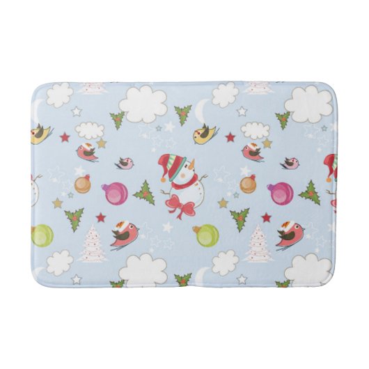 Kerstelementen Snowman Pattern Bathroom Mat (Voorkant)