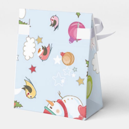 Kerstelementen Snowman Pattern Bedankdoosjes (Achterkant)