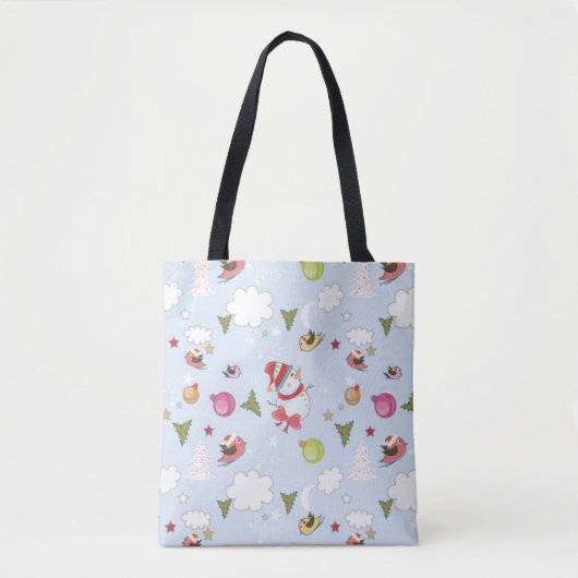 Kerstelementen Snowman Pattern-Canvas tas (Voorkant)