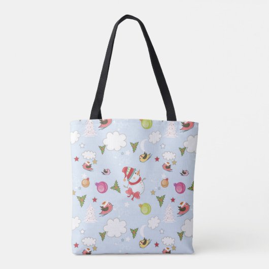 Kerstelementen Snowman Pattern-Canvas tas (Achterkant)