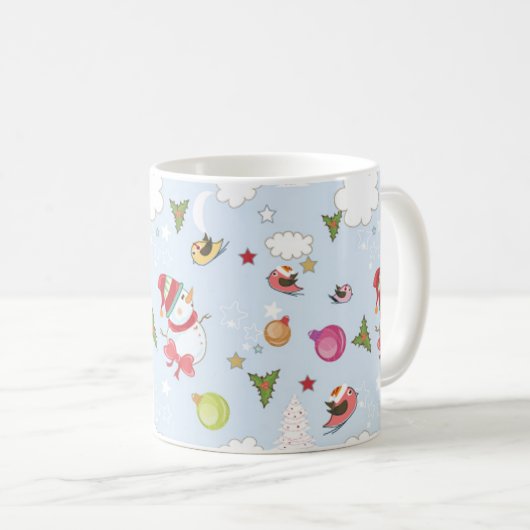 kerstelementen Snowman Pattern Coffee Mok (Voorkant rechts)