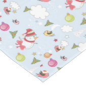 Kerstelementen Snowman Pattern Medium Tafelloper (Hoek)