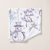 kerstelementen Snowman Sketch Bad Handdoek (Wasdoekje)