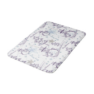 Kerstelementen Snowman Sketch Bathroom Mat