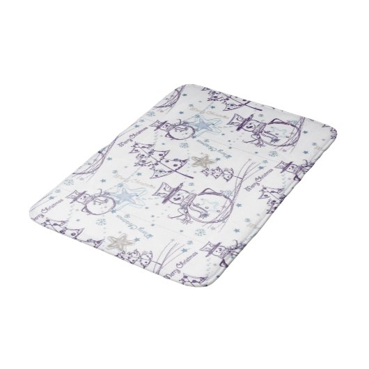 Kerstelementen Snowman Sketch Bathroom Mat (Gekanteld)