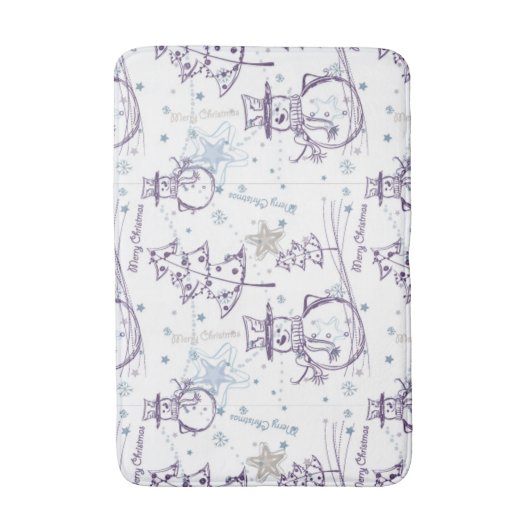 Kerstelementen Snowman Sketch Bathroom Mat (Voorkant Verticaal)