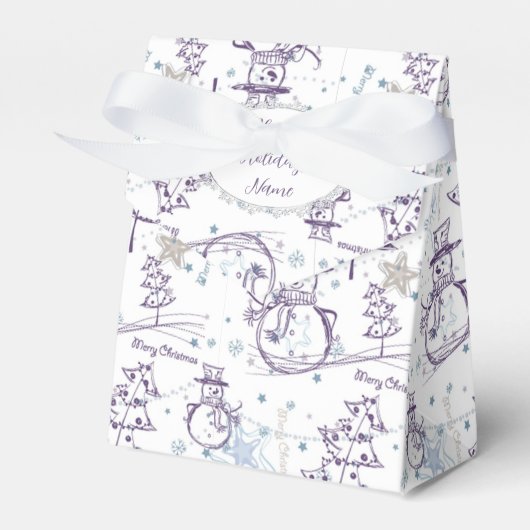 kerstelementen Snowman Sketch Bedankdoosjes (Voorkant Zijde)