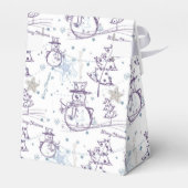 kerstelementen Snowman Sketch Bedankdoosjes (Achterkant)