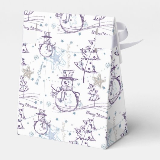 kerstelementen Snowman Sketch Bedankdoosjes (Achterkant)