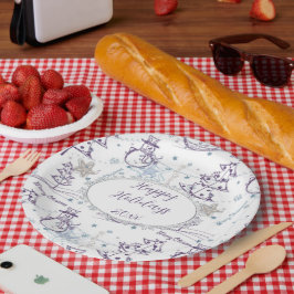 kerstelementen Snowman Sketch Papieren Bordje