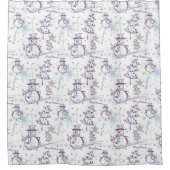 Kerstelementen Snowman Sketch Showgordijn Douchegordijn (Voorkant)