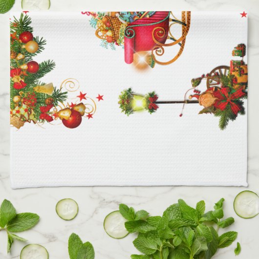 kerstelementen theedoek (Gevouwen)