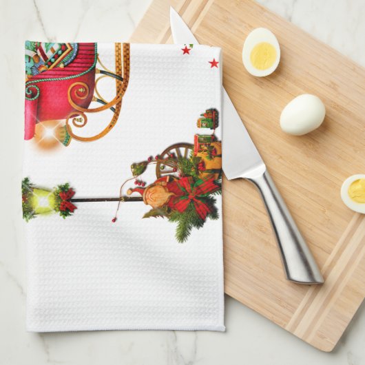 kerstelementen theedoek (Quarter Fold)