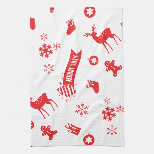 kerstelementen theedoek (Verticaal)