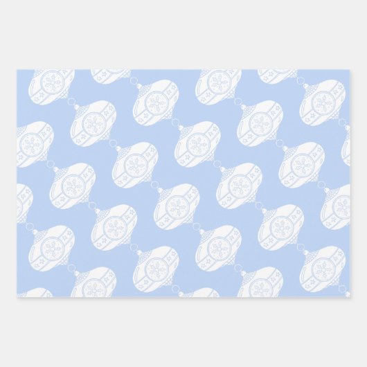 kerstelementen voor kobalt blauw inpakpapier vel (Voorkant 3)