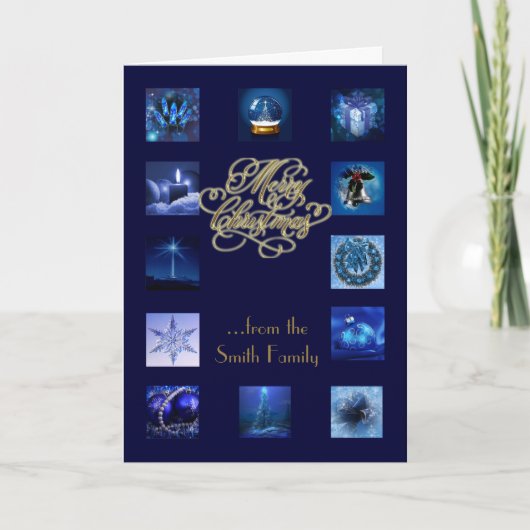 Kerstelementen Vrolijk Kerstfeest Wenskaart Feestdagen Kaart (Voorkant)