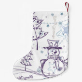 Kerstelementen Winter Snowman Sketch Kleine Kerstsok (Achterkant)