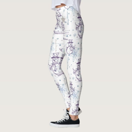 Kerstelementen Winter Snowman Sketch-leggings Leggings (Links)