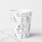 Kerstelementen Winter Snowman Sketch Papieren Bekers (Rechts)