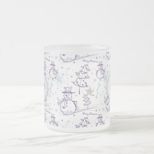 Kerstelementen Wintersnowman Sketch-Mok Matglas Koffiemok (Center)