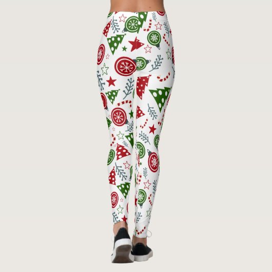 Kerstelementenpatroon Leggings (Achterkant)
