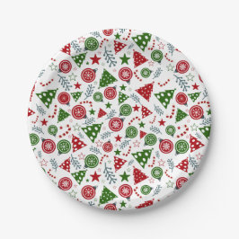 Kerstelementenpatroon Papieren Bordje